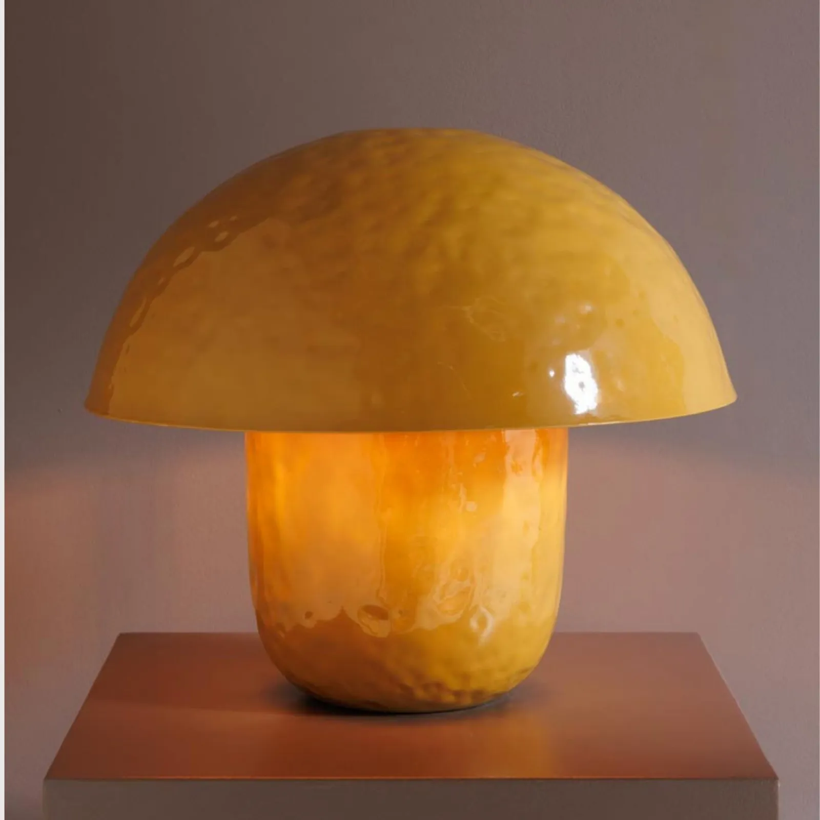 Bossue Mustard Mushroom Table Lamp, Yellow | Barker & Stonehouse 2