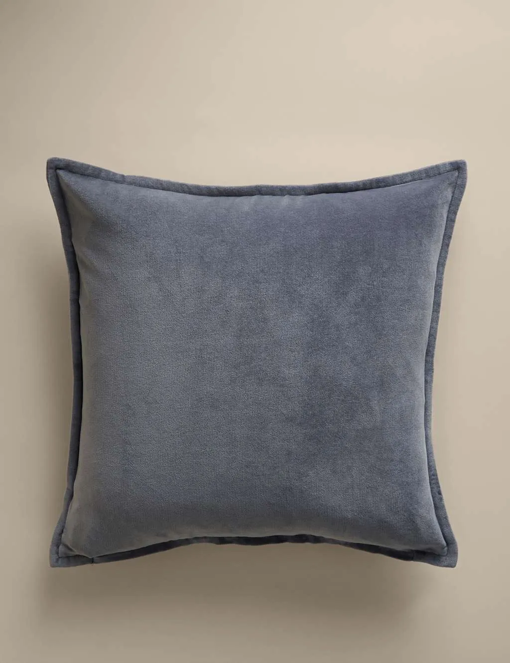 M&S Pure Cotton Velvet Cushion Cover Slate Blue