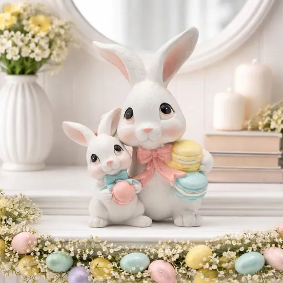 Eggstraordinary Gift Co. Easter Bunny Mum and Baby Ornament
