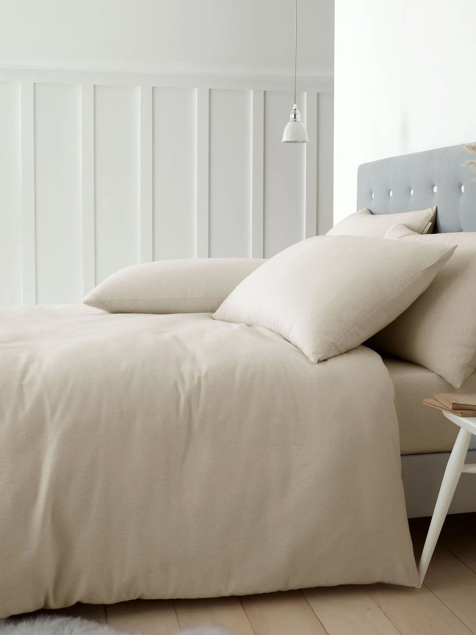 Catherine Lansfield 'Brushed Cotton' Duvet Cover Set in Cream