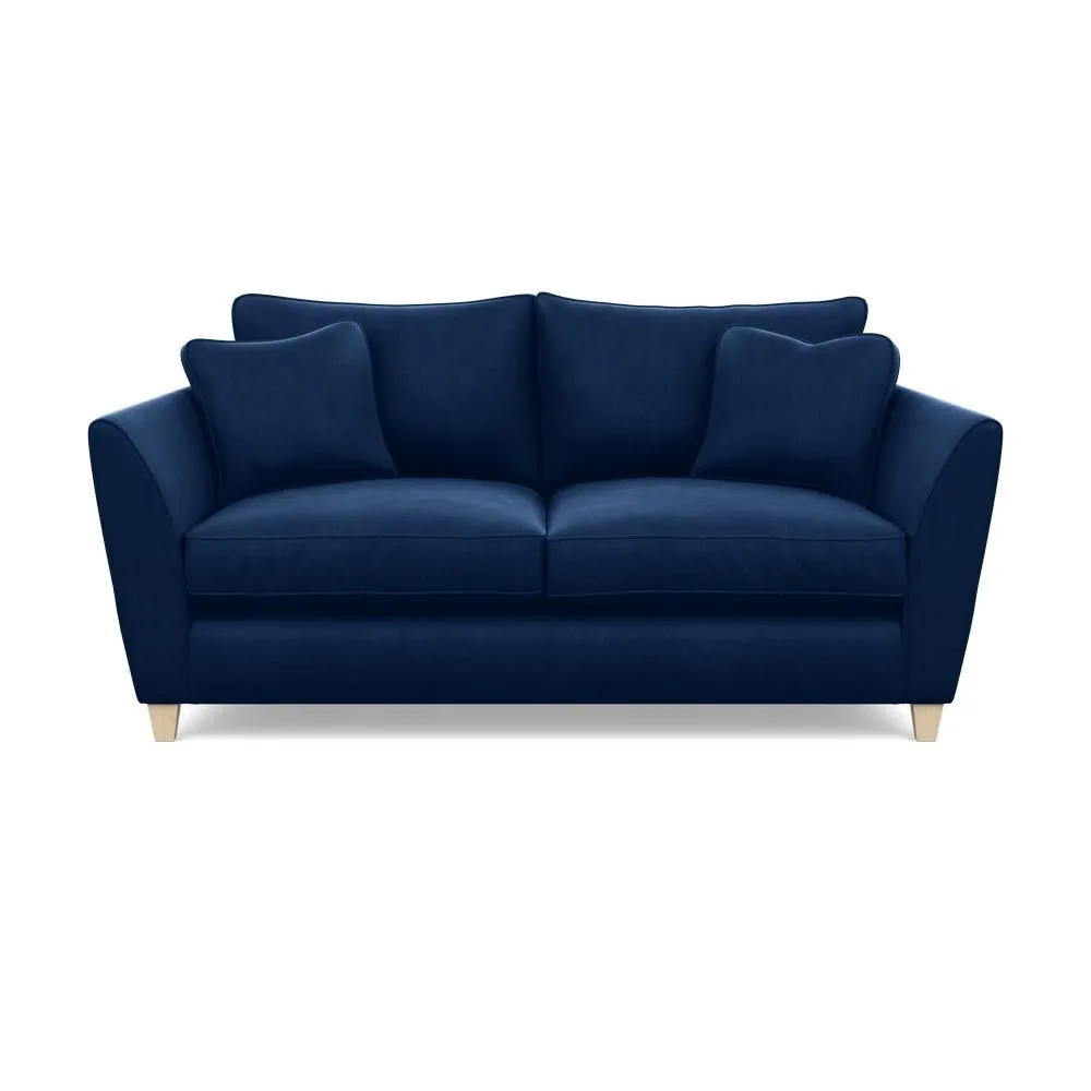 Heal's Torino 3 Seater Sofa Velvet Midnight Natural Feet 2