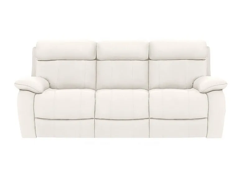 Moreno 3 Seater Leather Power Recliner Sofa with Power Headrests - BV Star White