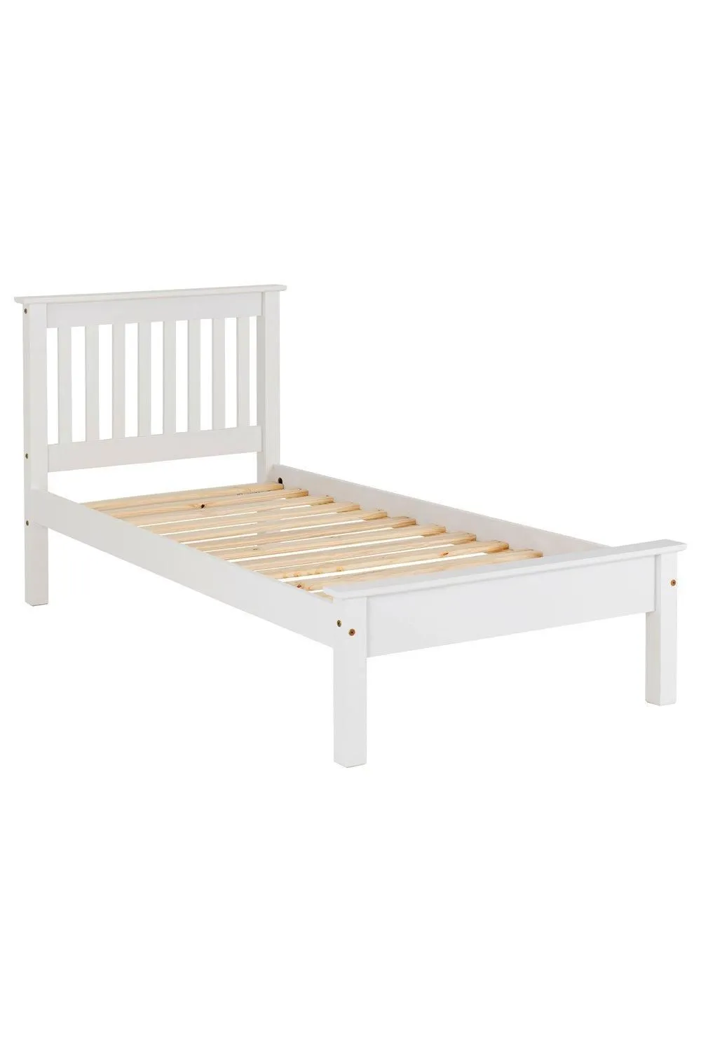 Seconique Monaco 3' Single Bed Low Foot End in White 2