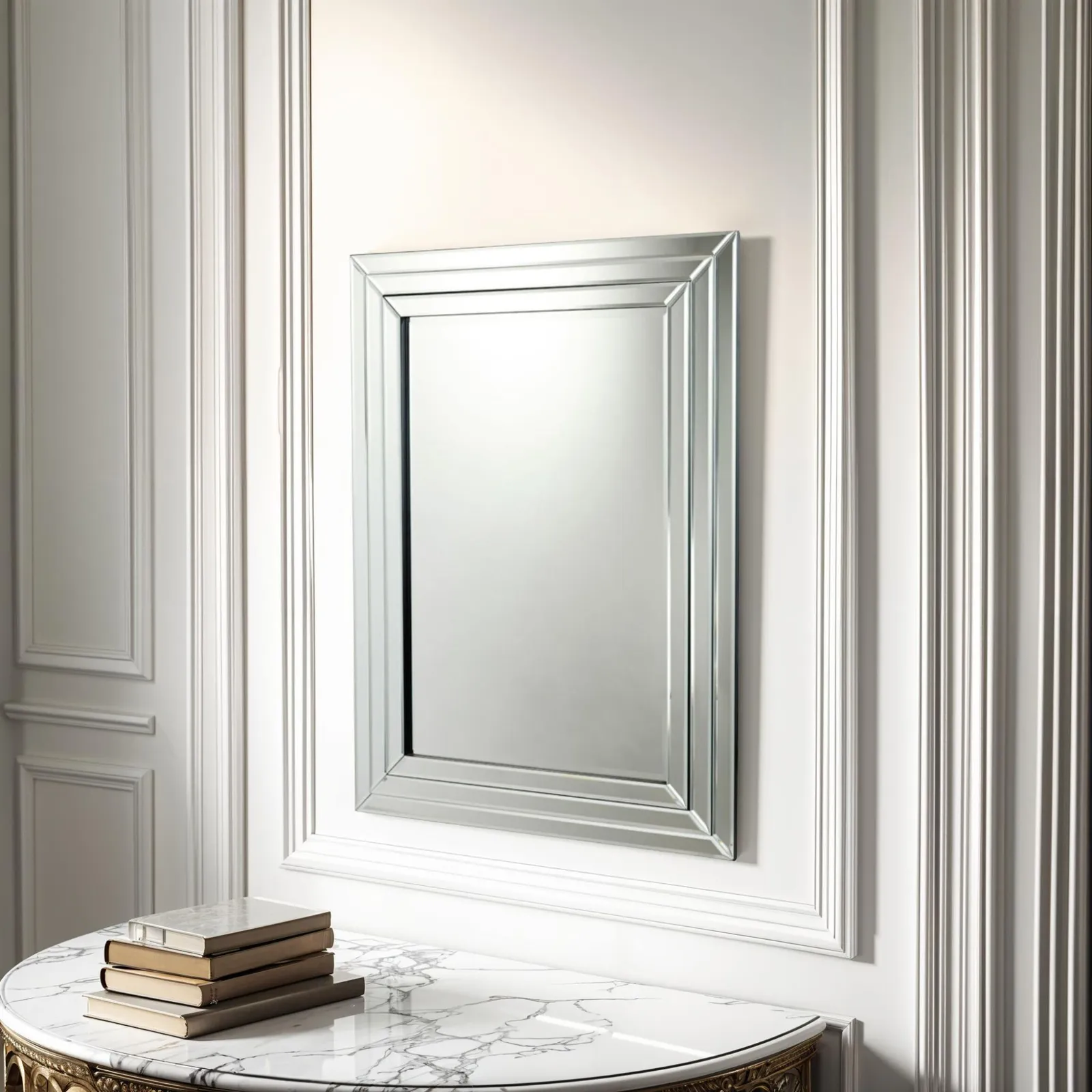 Yearn Mirrors Triple Stepped Bevelled Wall Mirror 119x89cm in Black 2