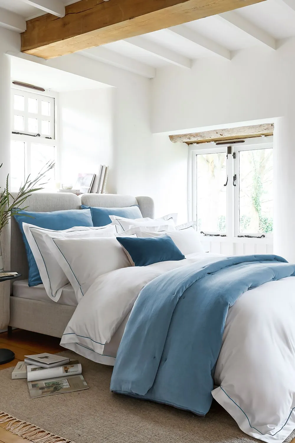CHRISTY Premium Sateen Satin Soft Duvet Cover Sets in Blue 1