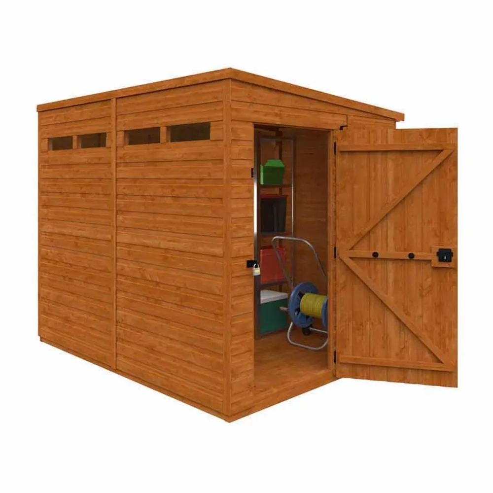 Buttercup Farm 8x6 Flex Pent Security 12mm Flex - L238.8 x W175 x H203 cm in Burnt Orange 2