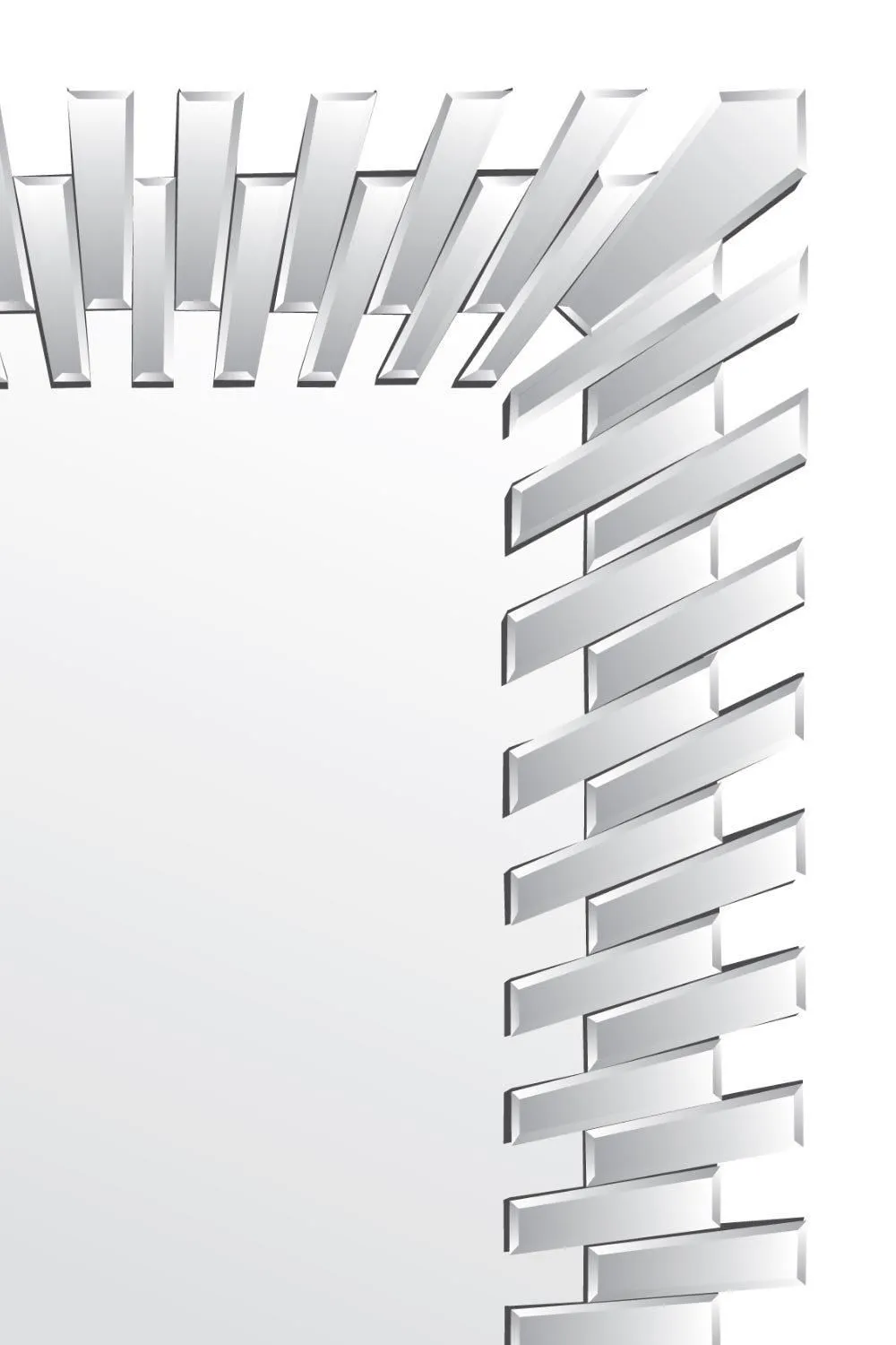 MirrorOutlet 'Starburst' All Glass Stylised Full Length Dress Wall Mirror 170 x 79 CM in Clear 3