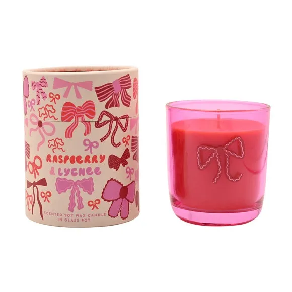 Raspberry Blossom Raspberry & Lychee Bow Candle 3