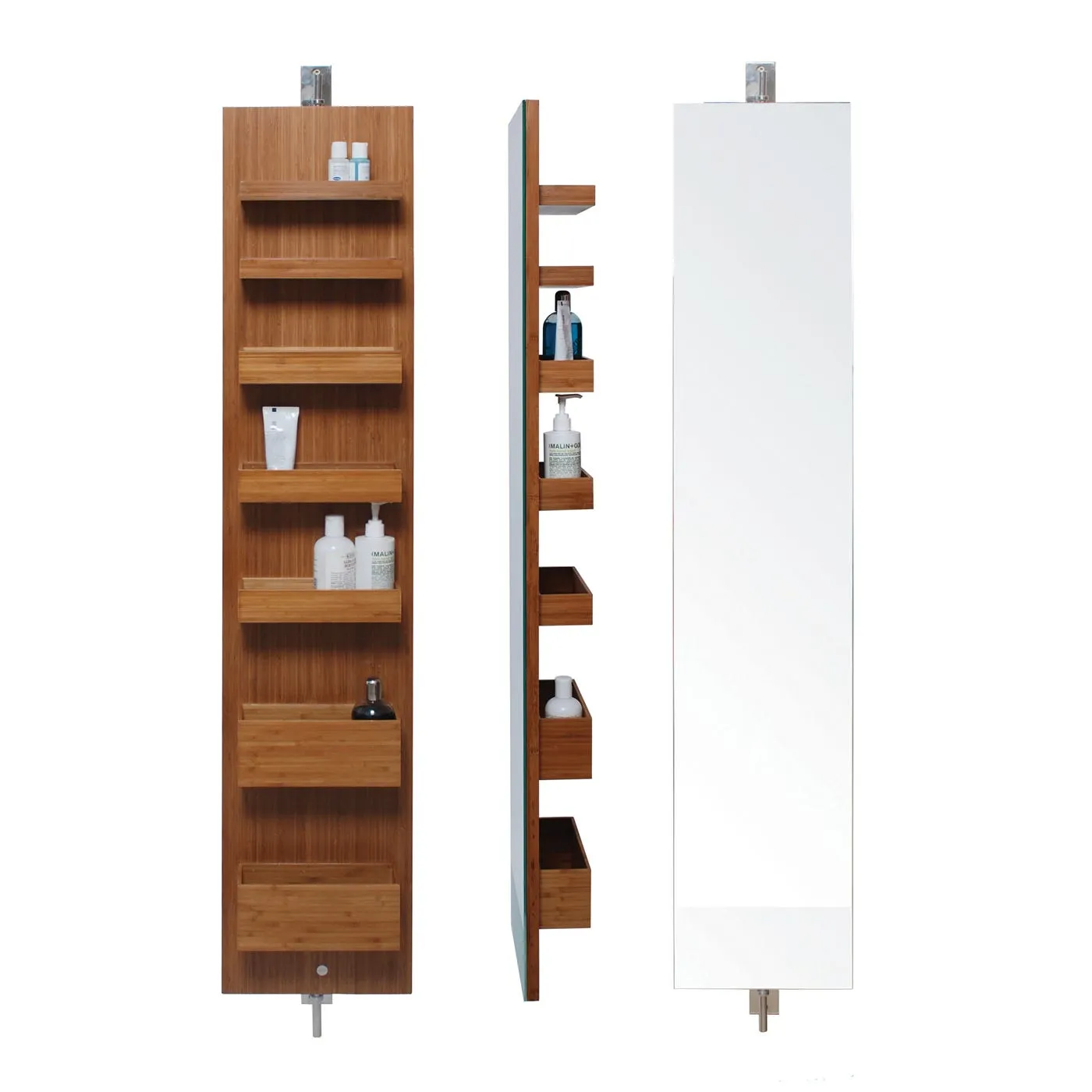 Wireworks Revolving Wall Storage Cabinet Bamboo 2