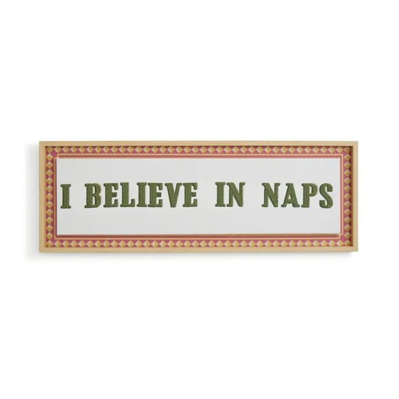 I Believe In Naps Embroidered Framed Canvas 3