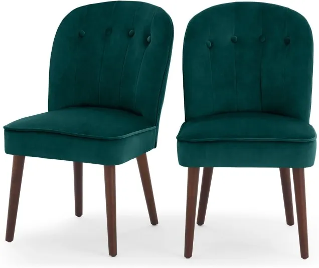 Set of 2 Margot Dining Chairs, Seafoam Blue and Dark Wood