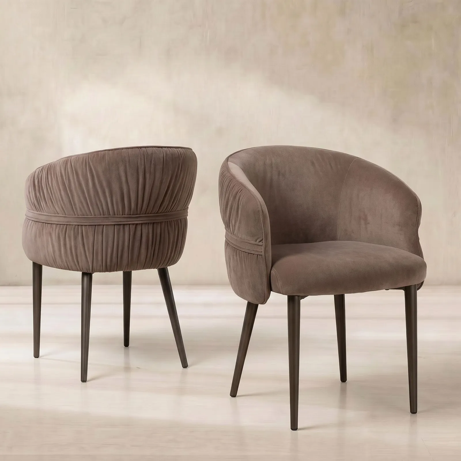Ziggy Dining Chair 57.5X58.5X78 Cm, Brown Velvet | Barker & Stonehouse