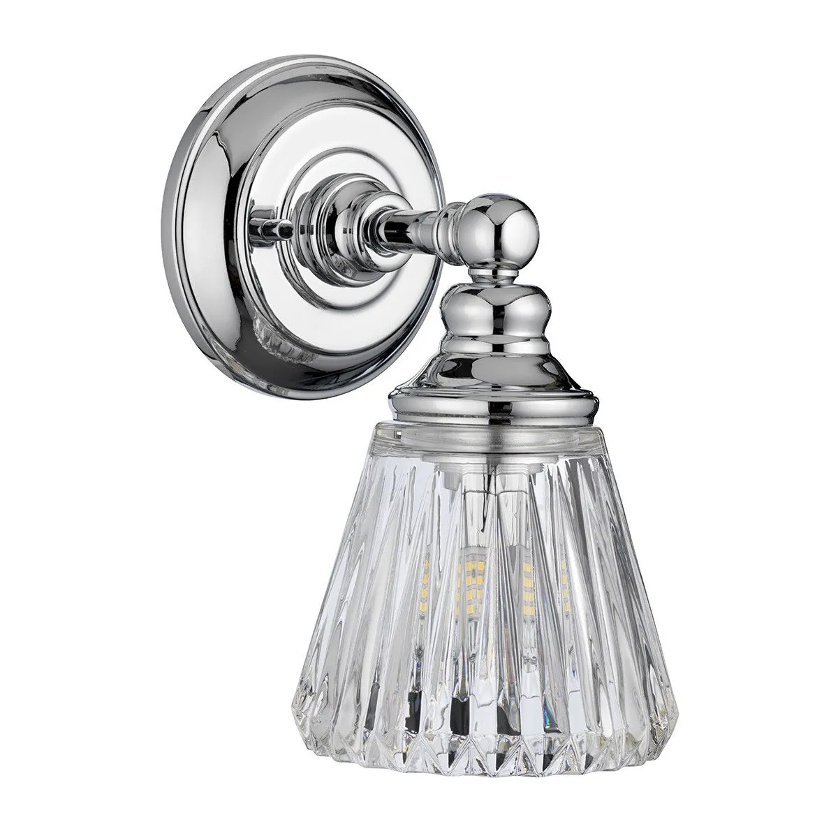 Netlighting Keynes 1 Light Wall Light Polished Chrome IP44 in Grey 2