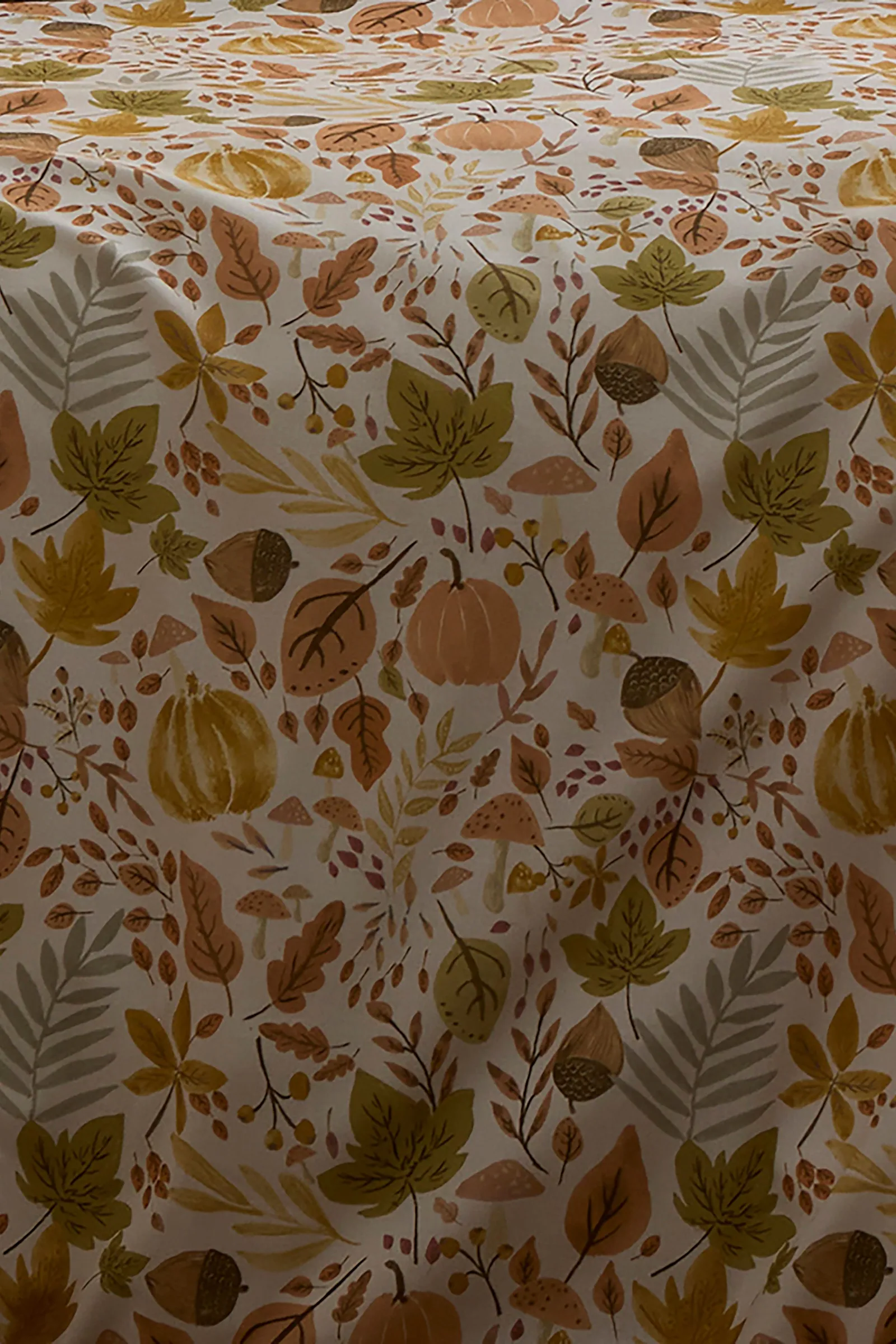Dreams & Drapes 'Autumn Foliage' Autumnal Watercolour Print Duvet Cover Set in Natural 3
