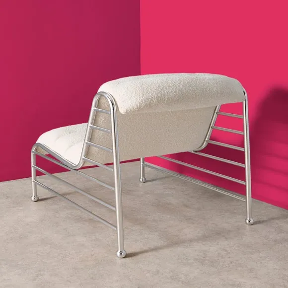 Yinka Ilori Sleeve Metal Ribbed Boucle Occasional Chair 2