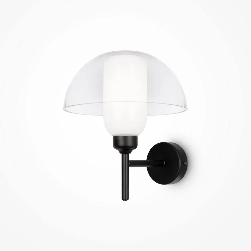 Netlighting Memory Modern Dome Wall Lamp Black 1xE14 Glass Shade