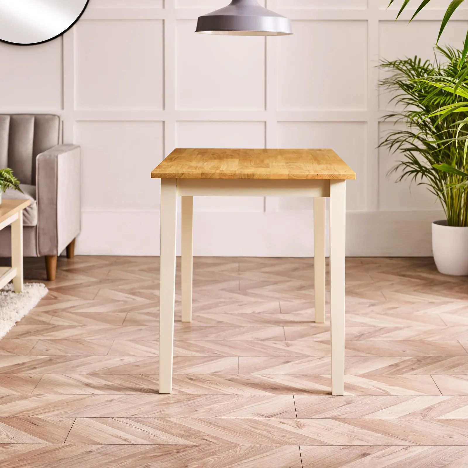 FurnitureboxUK Salcombe Small Rectangular Wooden Table & 4 Whitby Dining Chairs in Cream 5