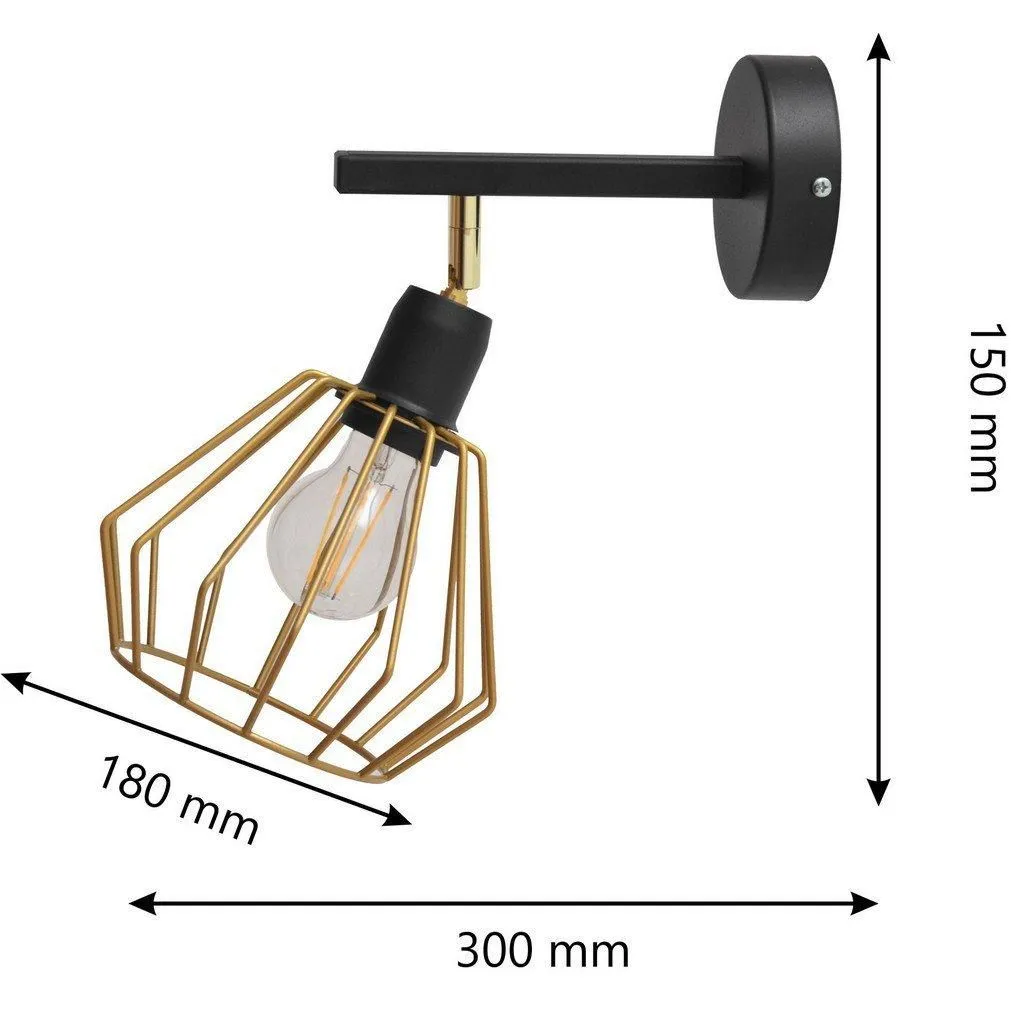 Netlighting Agat Wall Lamp Black Gold 30cm 2