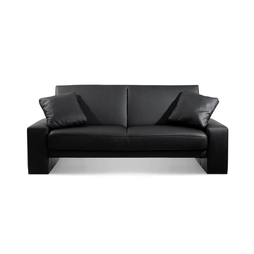 Supra Black Faux Leather Sofa Bed