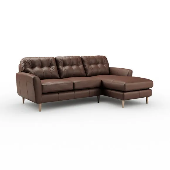 Sven Classic Leather Large Corner Chaise Sofa 6