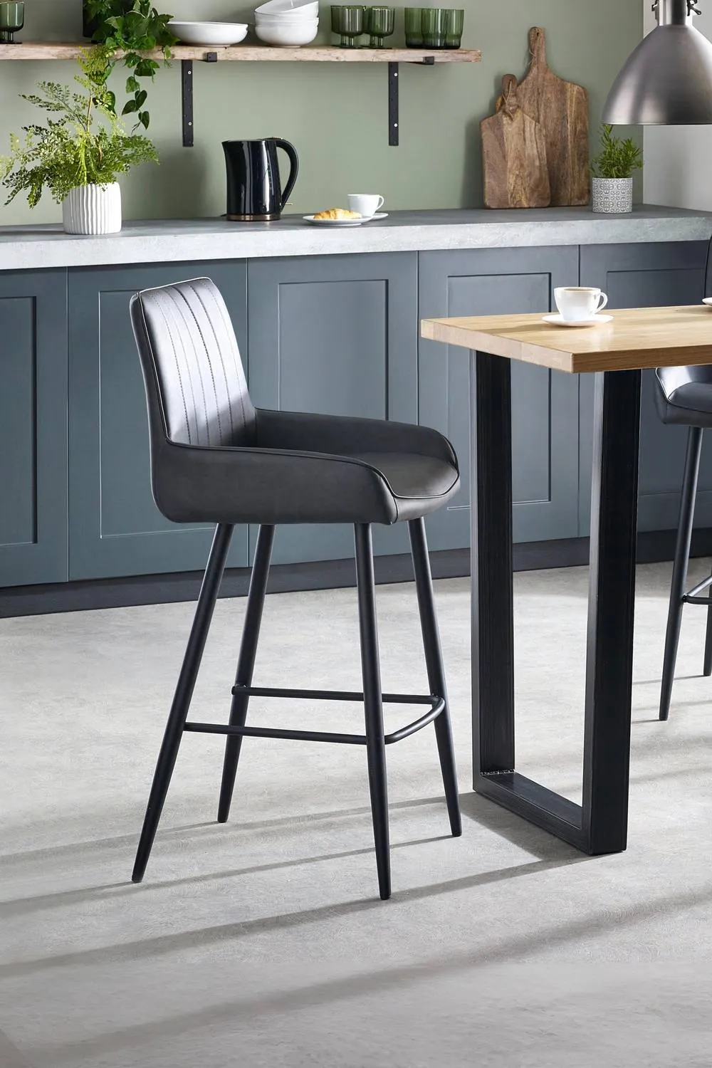 Julian Bowen Soho Upholstered Bar Stool in Black 2