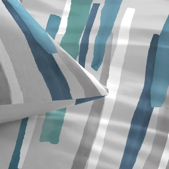 Clifton Duvet Cover and Pillowcase Set Teal 2