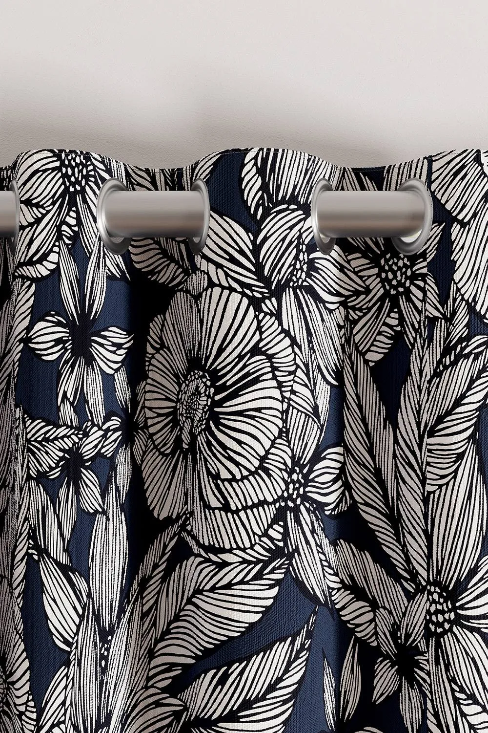 Ted Baker 'Vietnm' Cotton Lined Curtains in Navy 2