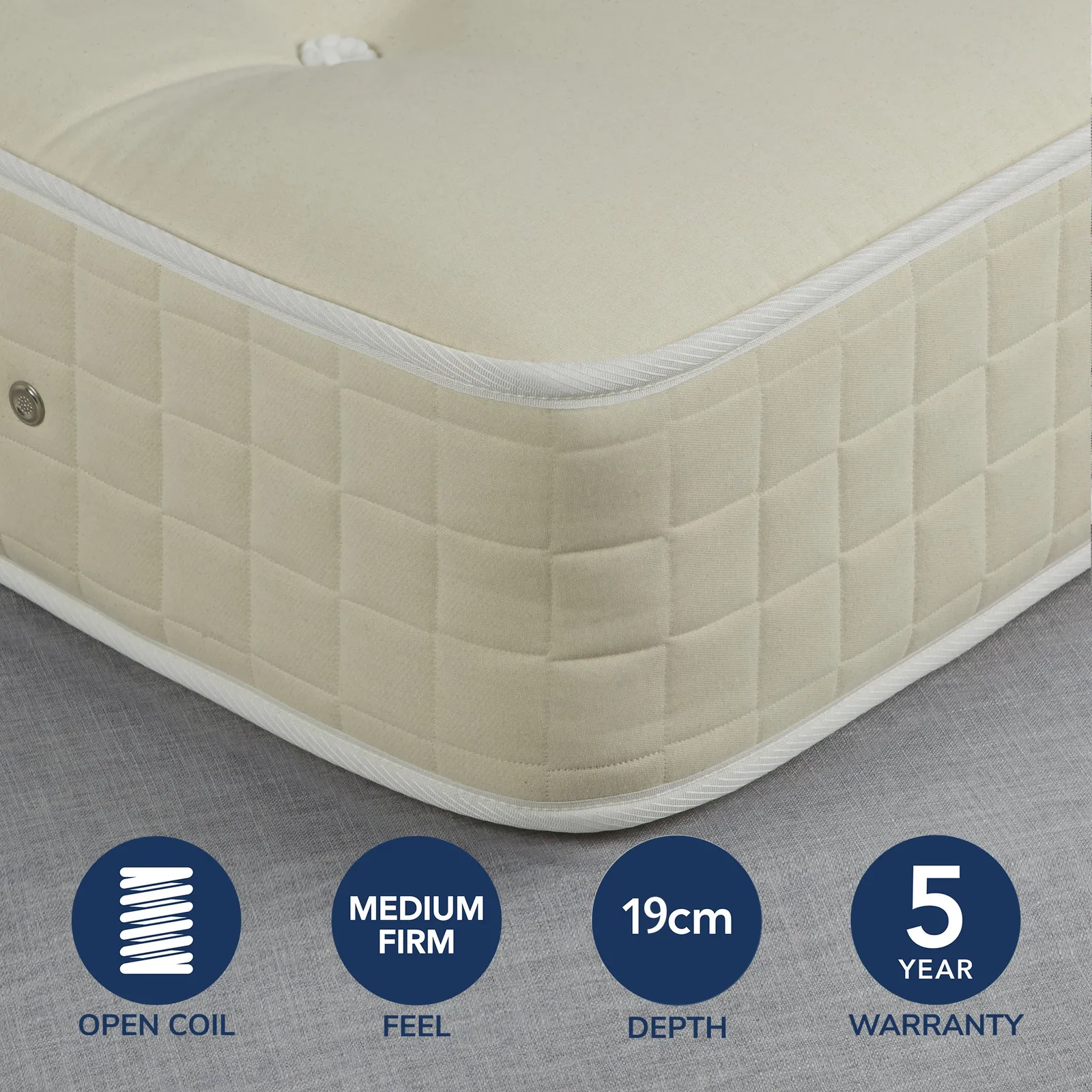 Fogarty Medium Value Orthopaedic Open Coil Mattress White