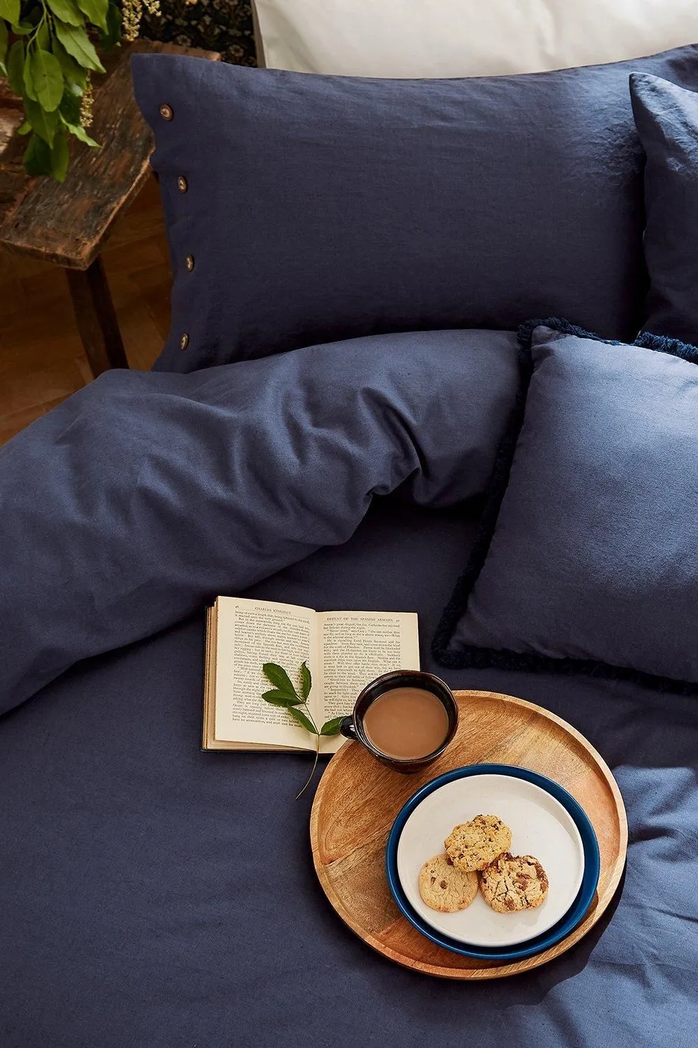 Morris & Co 'Pure Linen Cotton' Duvet Cover in Blue 3