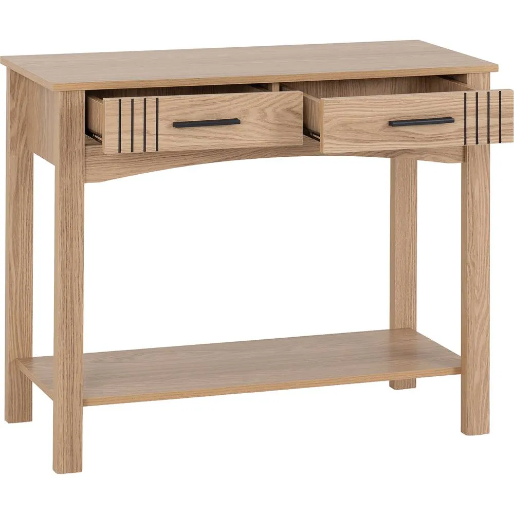 Seconique Tessa 2 Drawer Console Table in Natural 3
