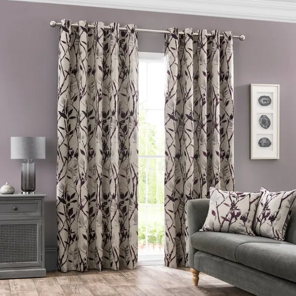 Zen Jacquard Eyelet Curtains 2