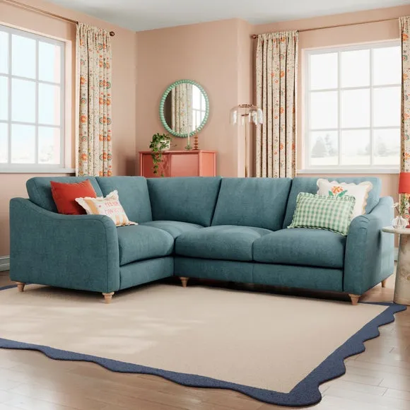 Hattie Tonal Plush Chenille Corner Sofa 1