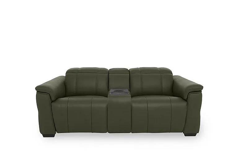 Inca NC Leather 2 Seater Power Recliner Sofa with Power Headrests and Fridge Console - Oslo Pine