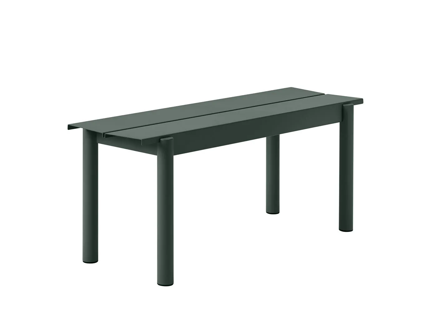 Muuto Linear Outdoor Steel Bench Medium Dark Green 1