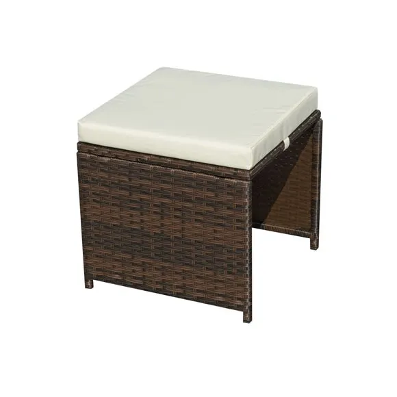 Cannes Brown 10 Seater Cube Set 5