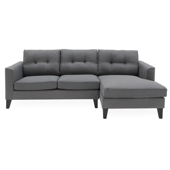 Rawls Corner Fabric Right Hand Side Sofa In Charcoal Finish