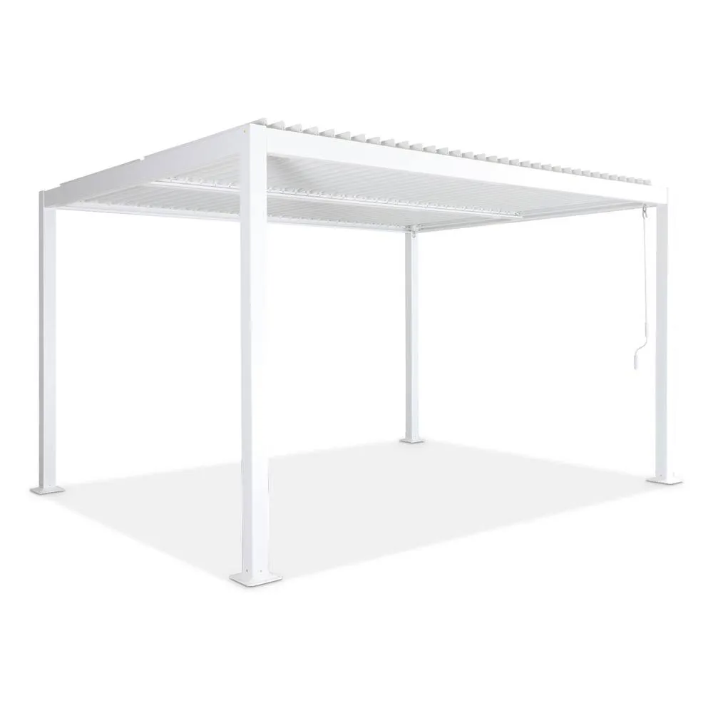 sweeek Louvered pergola aluminium & steel 4 x 3m in White 2