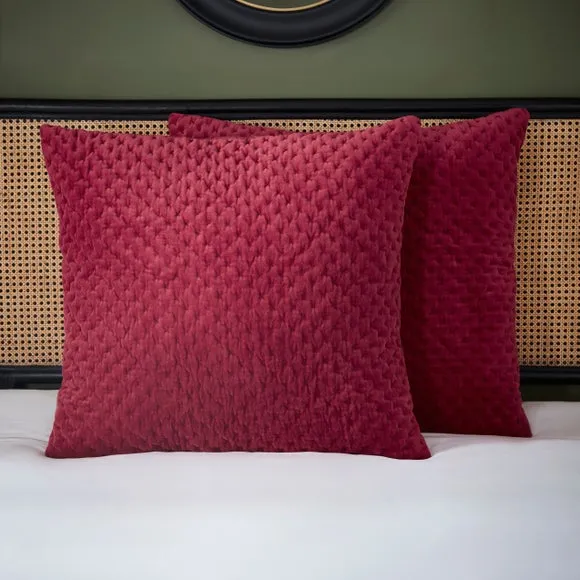 Dorma Genevieve Red Continental Square Pillowcase
