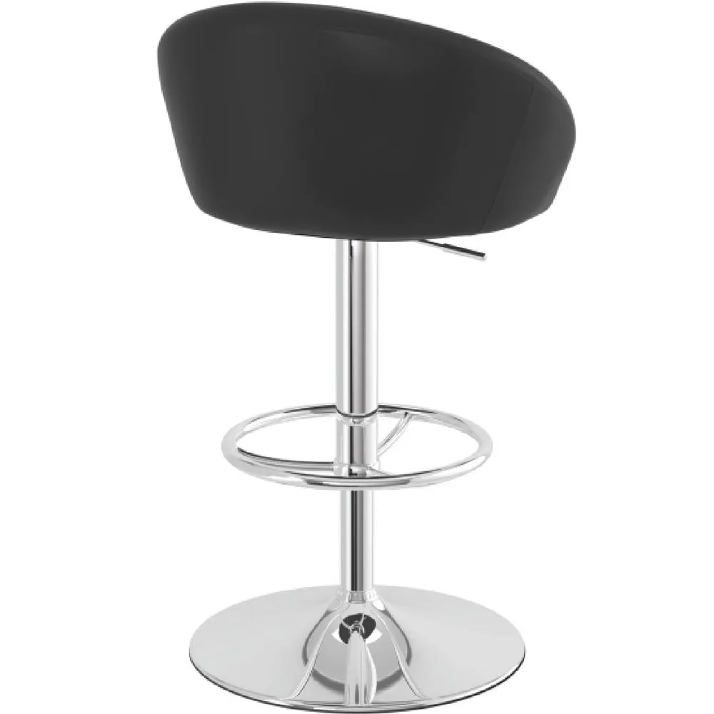 netfurniture Lombardy Kitchen Breakfast Bar Stool - Black Seat Chrome Frame 5