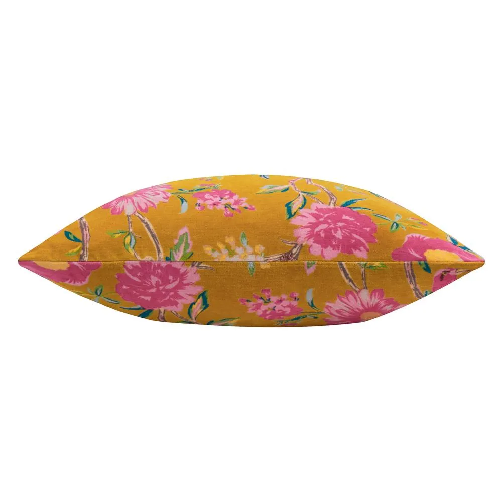 Wylder Aviary 100% Cotton Velvet Cushion in Burnt Orange 3