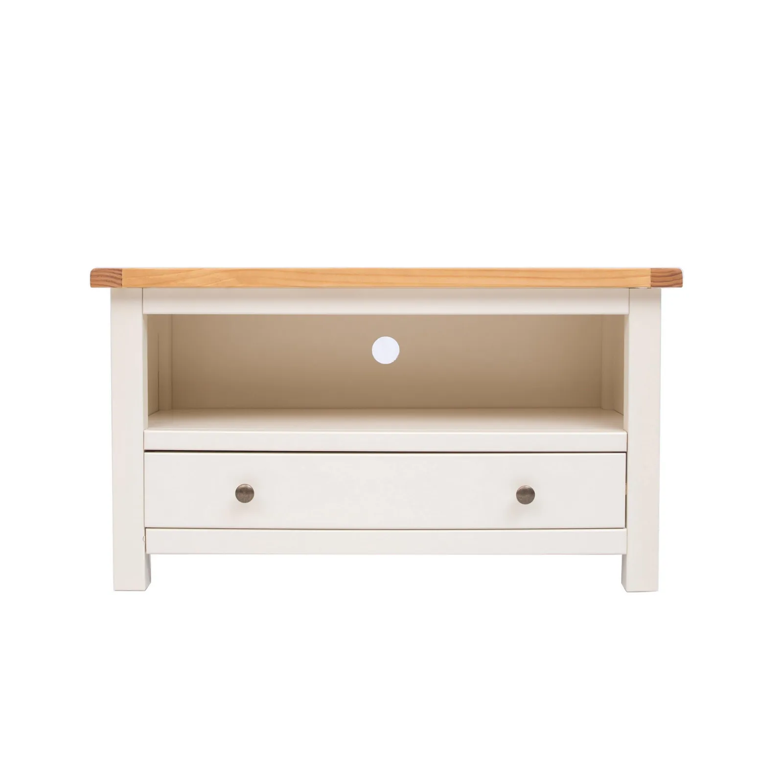Cabinet Bits Maggiori Off-White 1 Drawer TV Cabinet Brass Knob