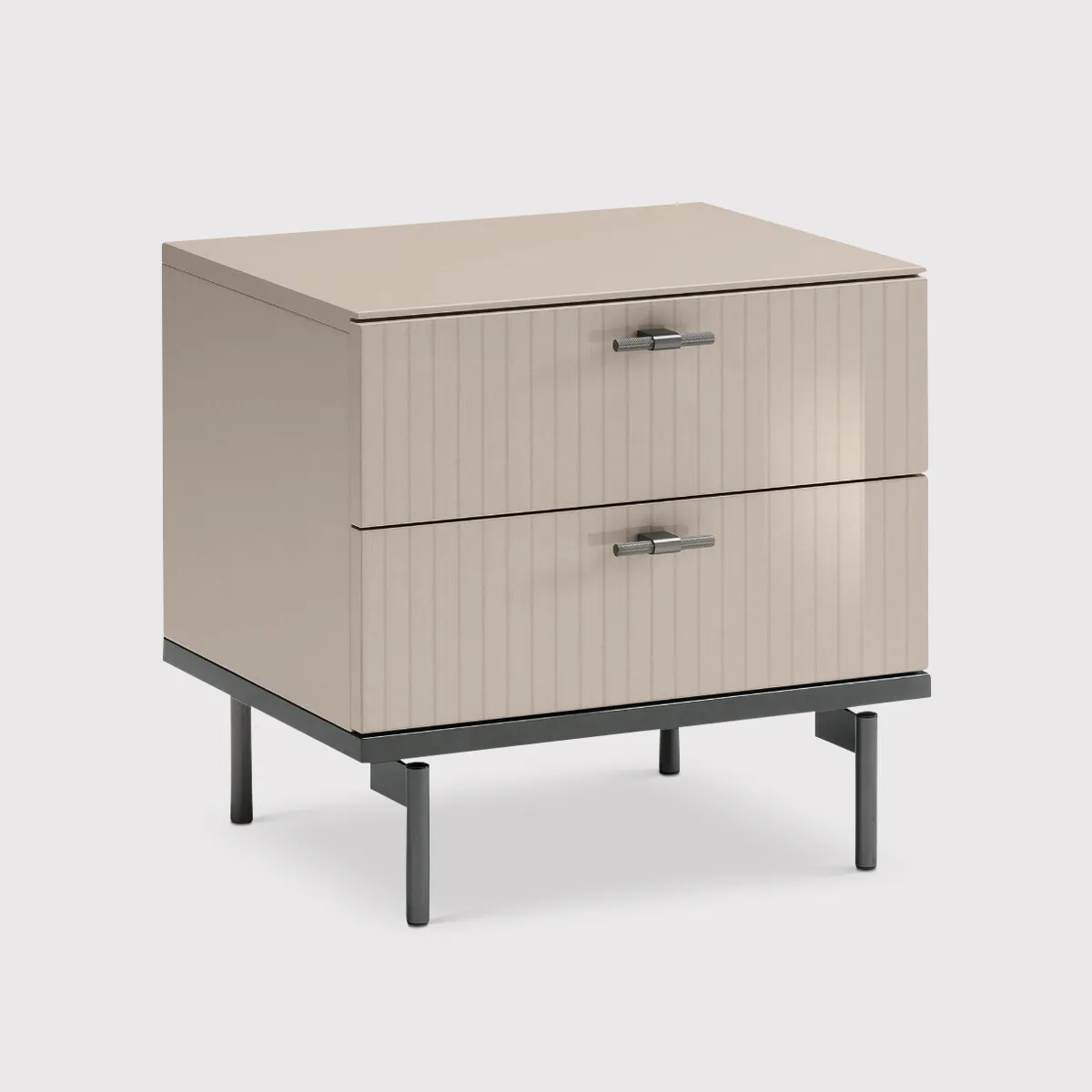 Oriana Bedside Table With 2 Drawers, Neutral | Barker & Stonehouse