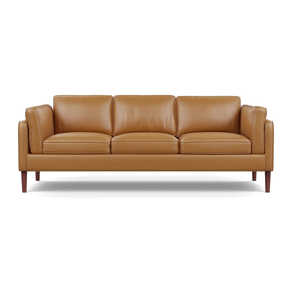 Heal's Sonno 4 Seater Daino Leather Parchment Walnut Feet 1