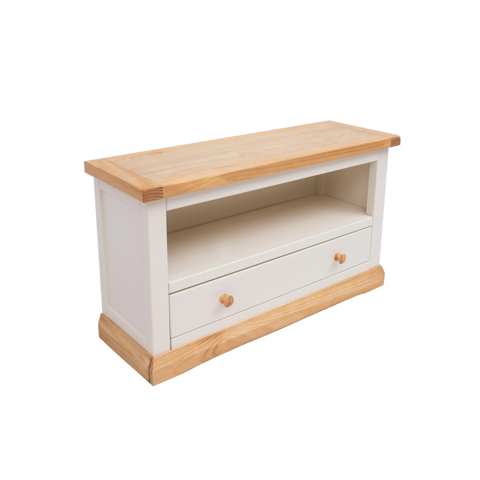 Cabinet Bits Trevi Off-White 1 Drawer TV Cabinet Wood Knob 3