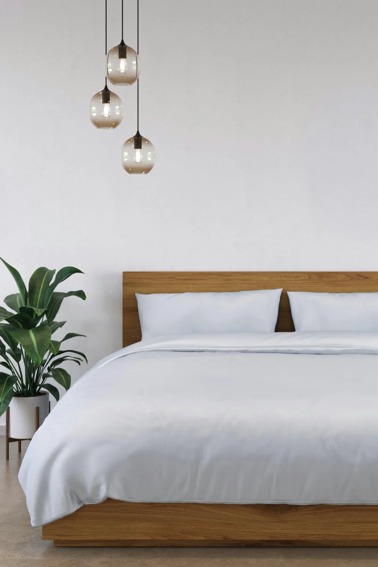 Panda 100% Bamboo Flat Sheet Pure White - Double, White 3