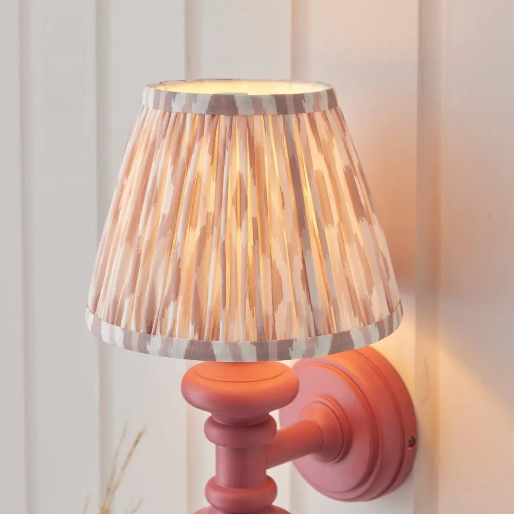 Netlighting Carnaby Pink Wall Light Fabric Ikat Shade 20cm B22 3