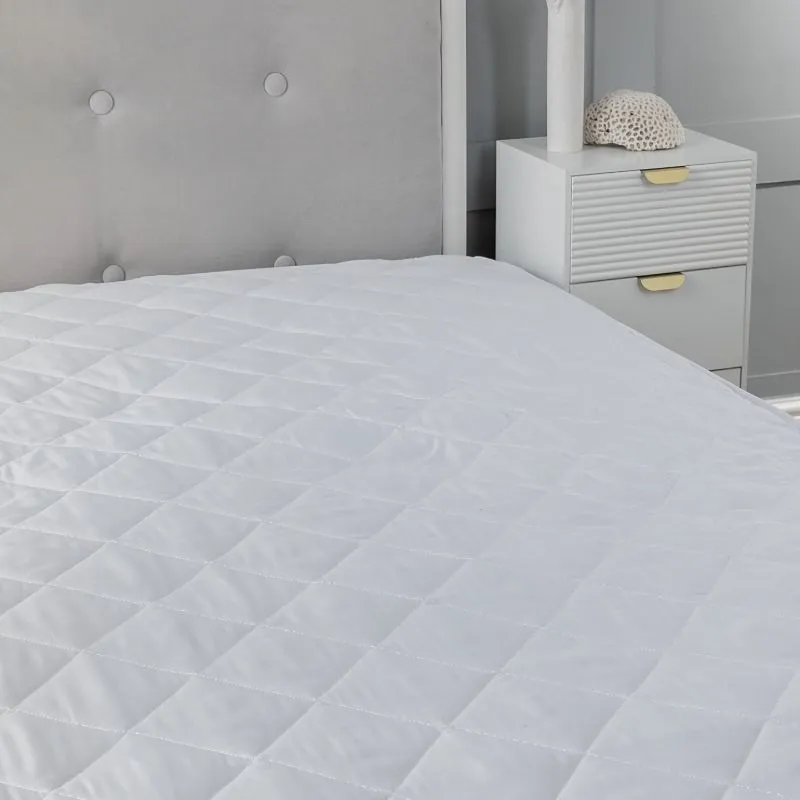 Snug City 12Inch Deep Waterproof Quilted Mattress Protector Microfibre Soft Touch Fitted Sheet in White
