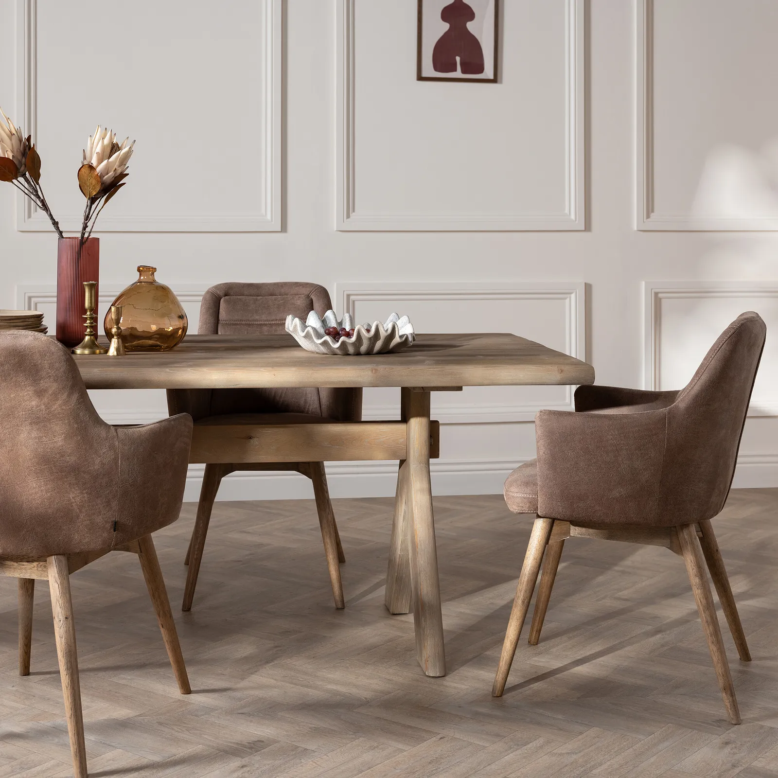 Hida Dining Chair With Arms, Brown | Barker & Stonehouse 3
