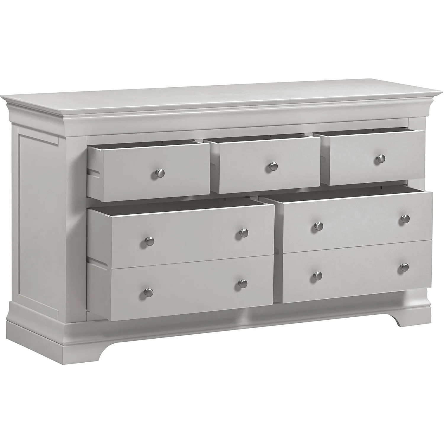 Seconique Bordeaux 3+2 Drawer Chest (Fully Assembled) in Light Grey 3