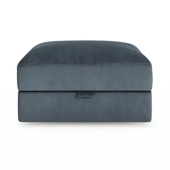 Hattie Matte Plush Velvet Storage Footstool 5
